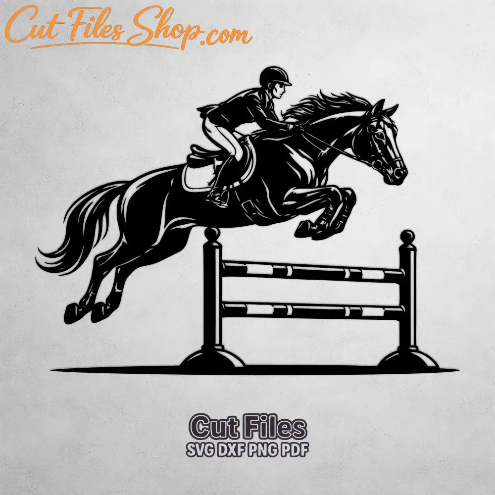 horse jumping silhouette svg laser cut files
