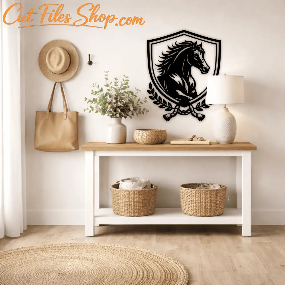 horse logo cnc laser cut file