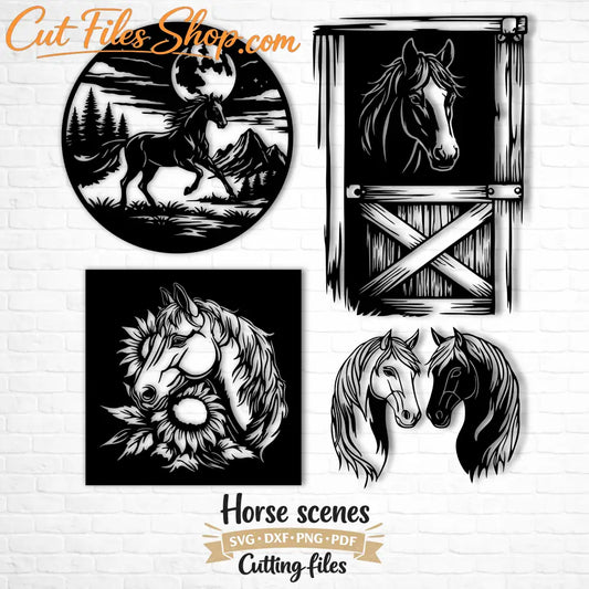 horse svg bundle western designs