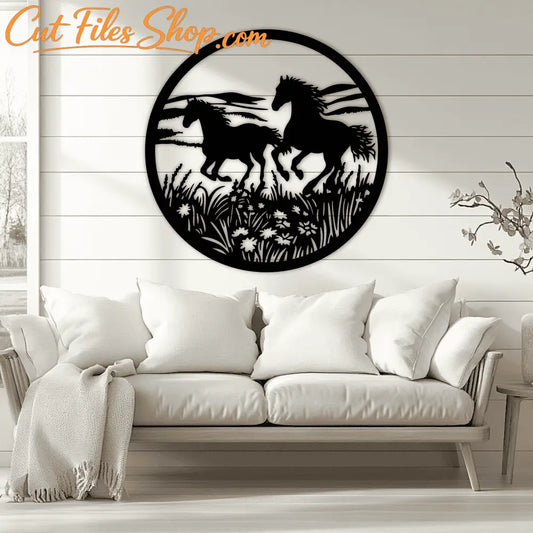 Wild Horse Scene DXF for CNC, Laser Cutting & DIY Vinyl Art