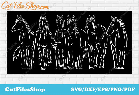 Horses panel dxf files, dxf cutting files, horses scene dxf, popular dxf files, horses dxf, horses svg, horses vector images, Dxf files for CNC router, DOWNLOAD DXF files, dxf for milling, Laser cutting, Plasma cutting, wall panel dxf, dxf patterns, svg for cricut explore, Silhouette cameo dxf file, water jet cutting