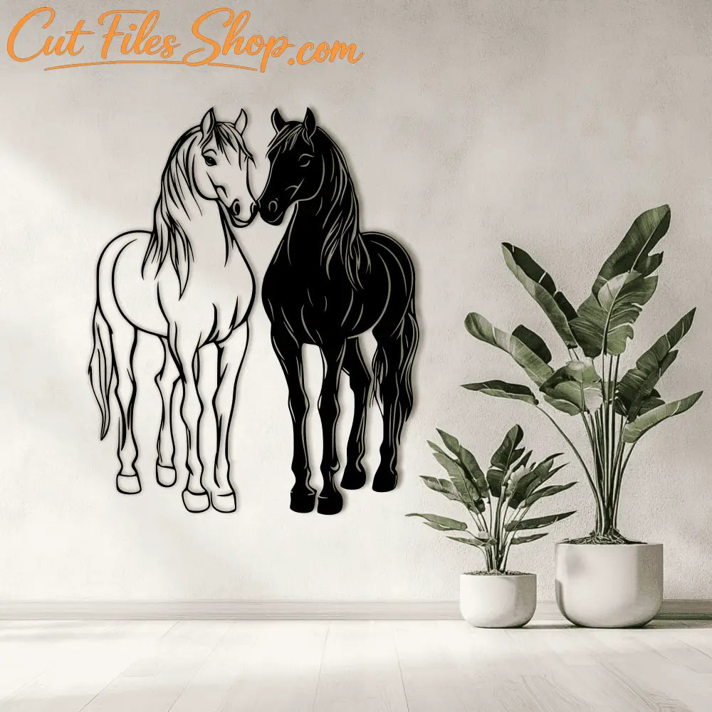 Horses SVG DXF for CNC and Cricut, Silhouette Cutting Files, Sublimation Template
