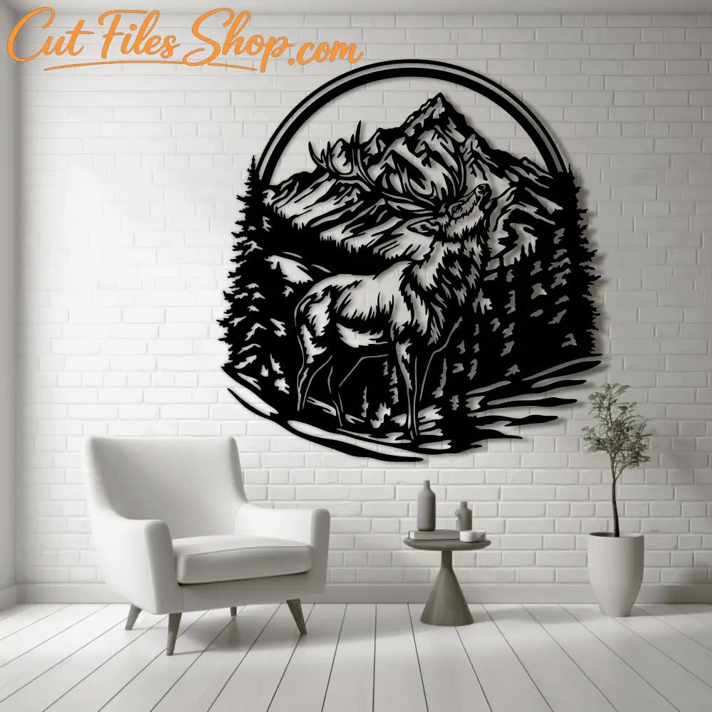 Howling Deer Laser Cutting DXF, SVG for Silhouette, Sublimation Design, DIY Wall Decor