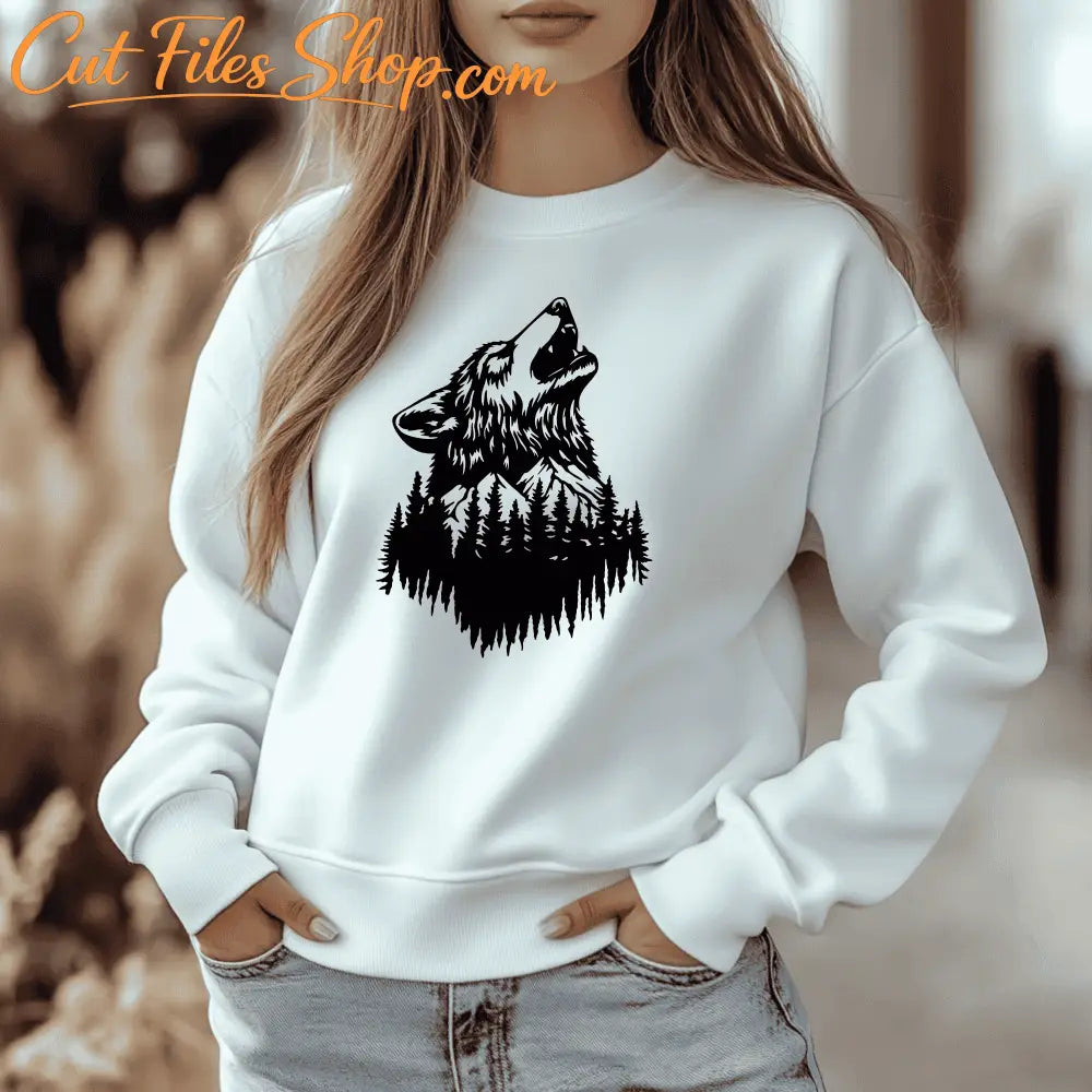 Howling wolf SVG PNG for Cricut and sublimation projects