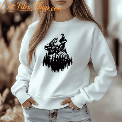 Howling wolf SVG PNG for Cricut and sublimation projects