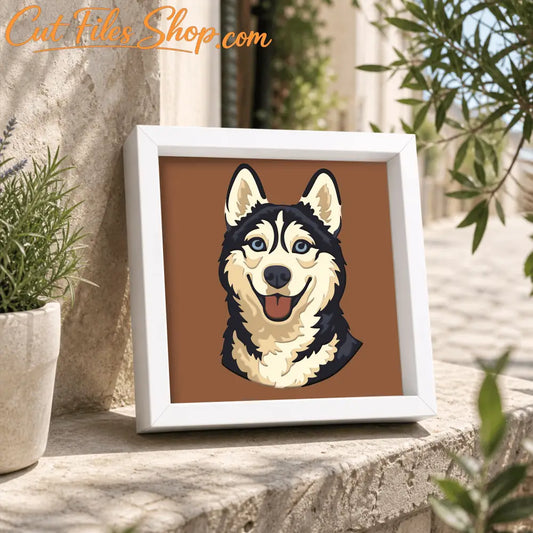 husky dog multilayer svg for cricut