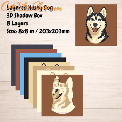 husky shadow box svg for silhouette machine