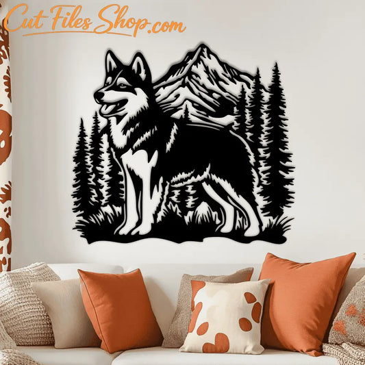 Husky mountain SVG cut file for laser cutting