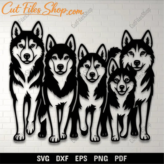 Husky pack SVG design for Cricut