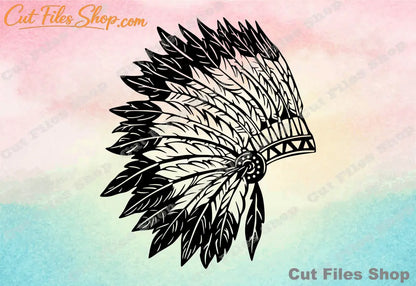 Indian headdress, for cricut, vector image, design for t-shirt, svg designs, svg bundle