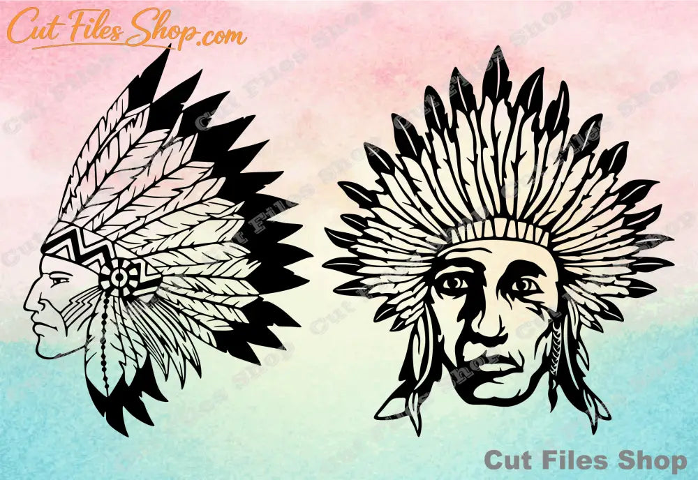 Indian vector file, indian cut files, t-shirt svg, dxf for laser - Cut files shop