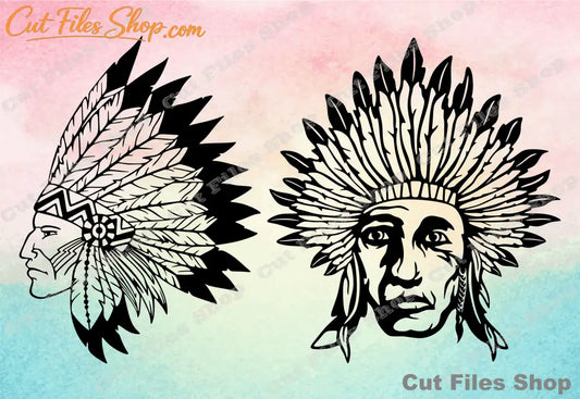 Indian vector file, indian cut files, t-shirt svg, dxf for laser - Cut files shop