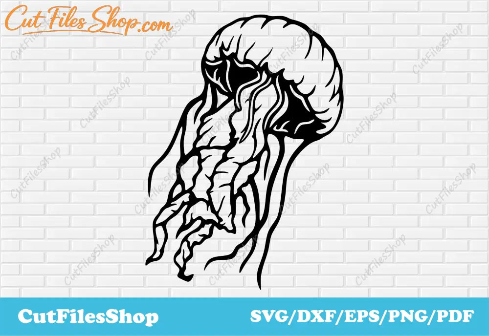 Jellyfish dxf for laser cutting, Jellyfish Svg for cricut, T-shirt designs, Crafting svg, dxf for engraver, art deco dxf, dxf cam software, download cnc files, dxf scenes, jellyfish png shirts, wall decor laser cut, vinyl cutting svg