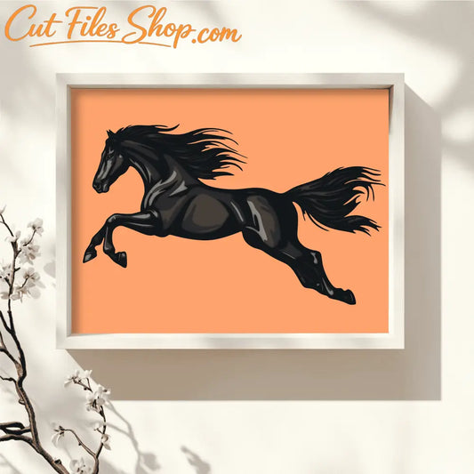 3D Jumping Horse Layered SVG & DXF – Multilayer Papercraft and CNC Art