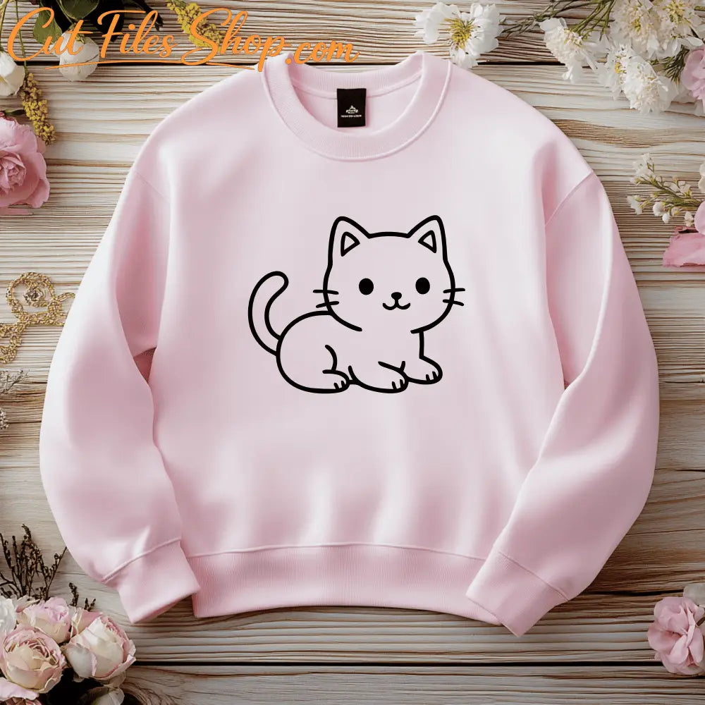 Cute kitty laying down SVG for kids’ projects