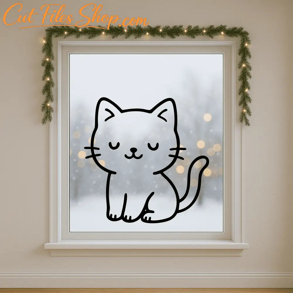Adorable cartoon cat set in SVG DXF PNG PDF EPS
