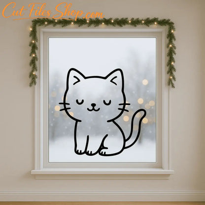 Adorable cartoon cat set in SVG DXF PNG PDF EPS