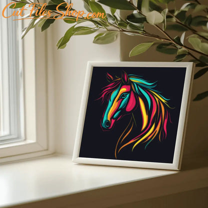 horse wall art svg layered paper cut style