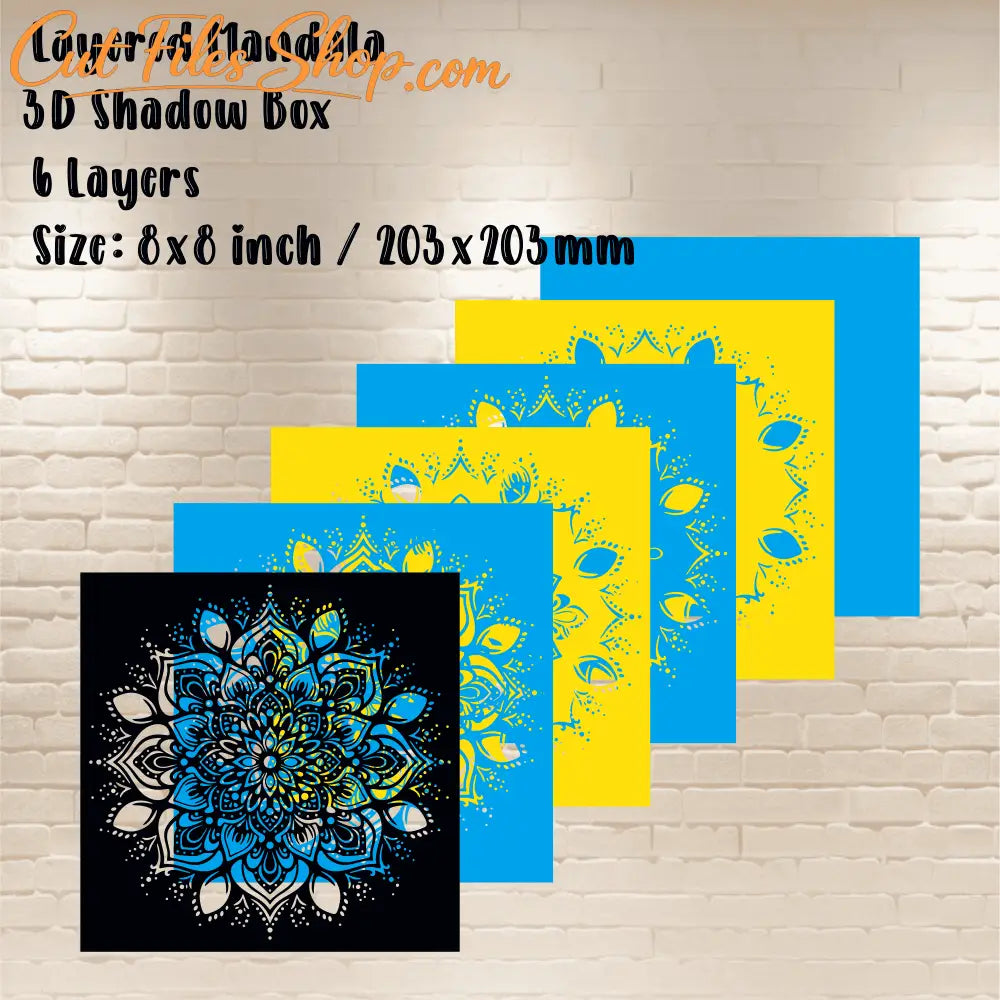 3D Layered Mandala Svg for Cricut, 3D shadow Box Templates, Dxf for Silhouette, Laser Cut, unigue Gift Diy, Multilayer, svg for Cardstock, Home decor diy, 3D wall art diy, Mandala Paper 3d art
