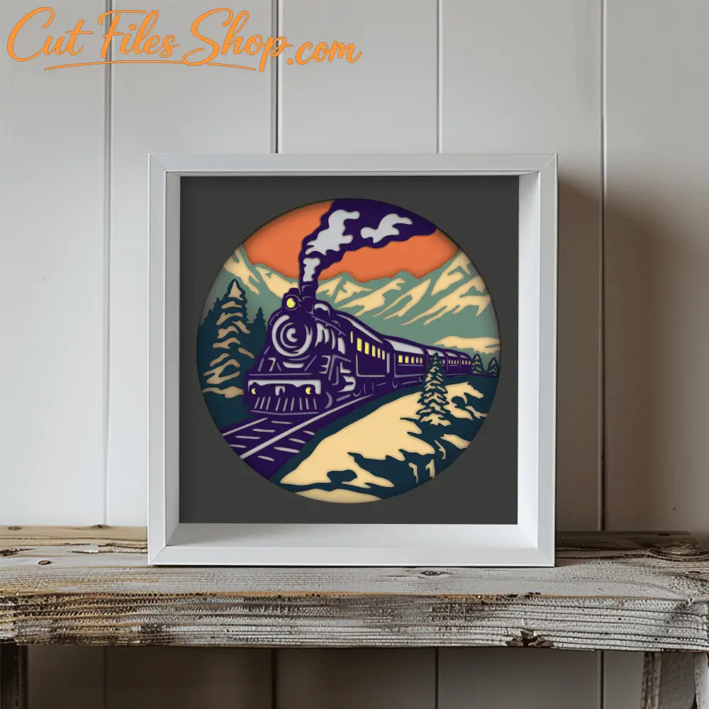 Polar Express 3D Shadow Box SVG, Silhouette Cut Files, CNC DXF, DIY Home Decor