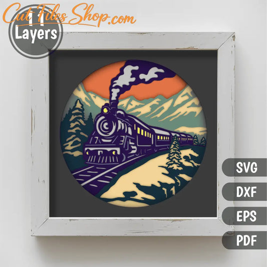 Previw of Polar Express Train Multilayer SVG, DIY Home Decor for Cricut & CNC