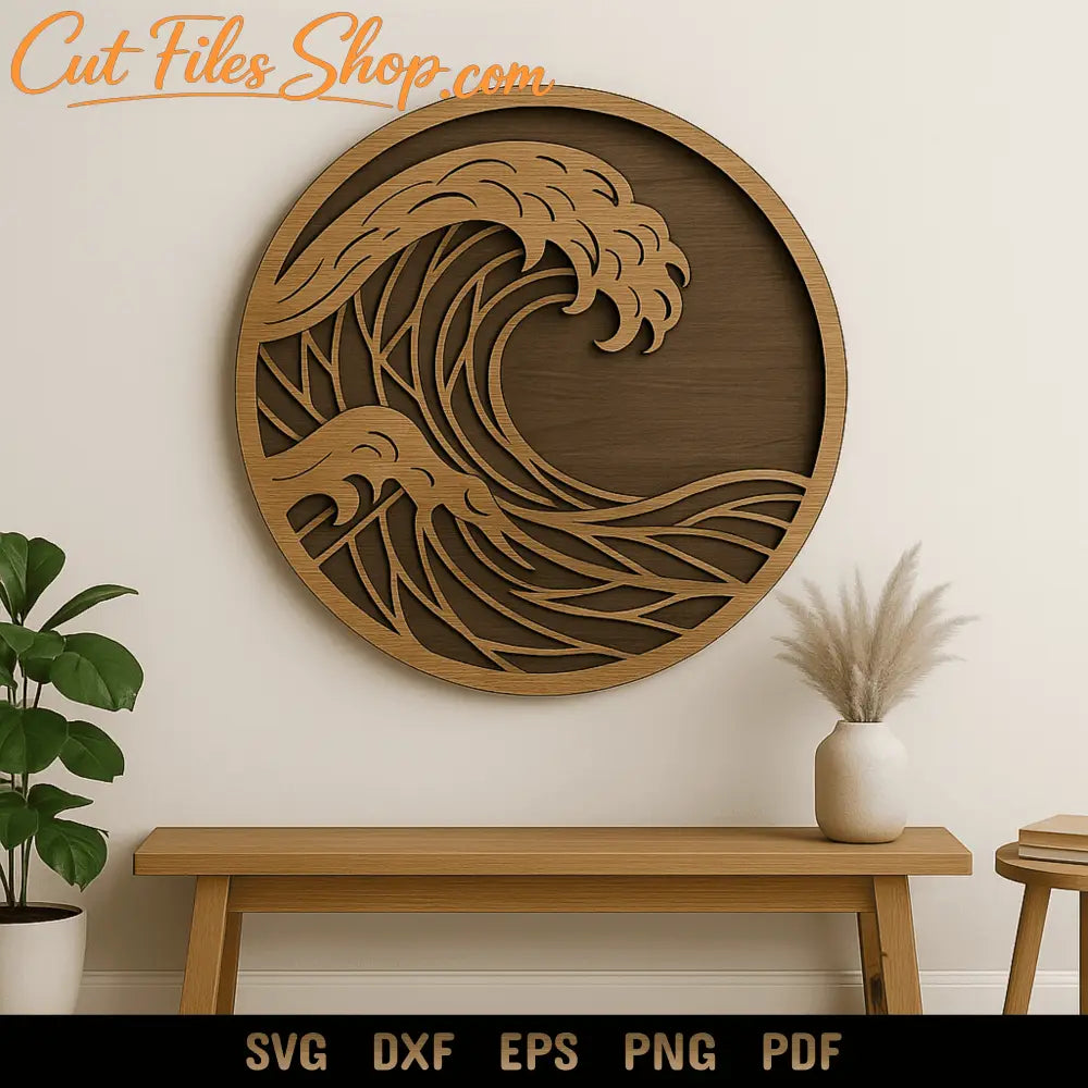 Layered Sea Wave SVG 3 Layer Round Panel