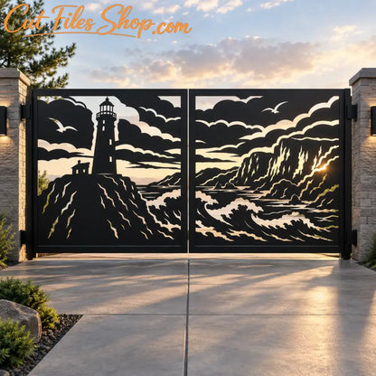 Lighthouse metal gate panel design for CNC plasma cutting