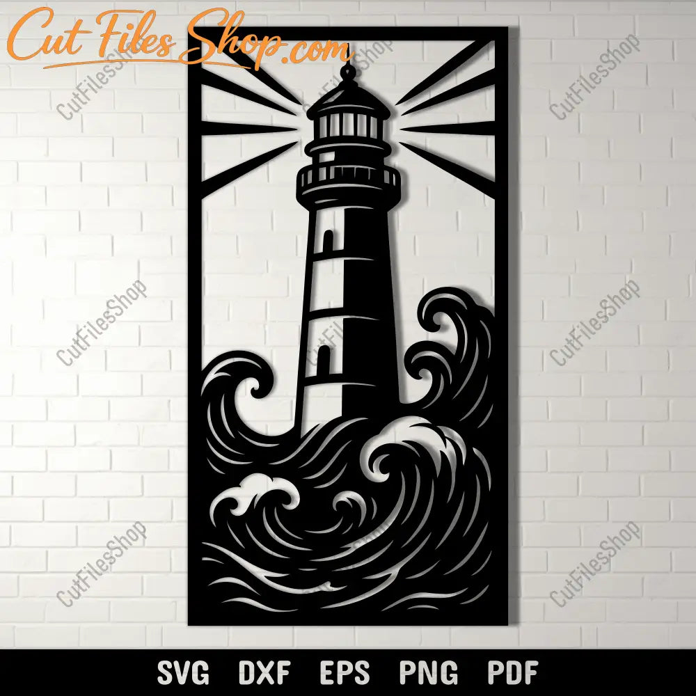 Coastal lighthouse design for plasma cutting and engraving