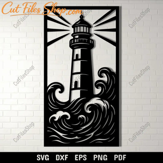 Coastal lighthouse design for plasma cutting and engraving