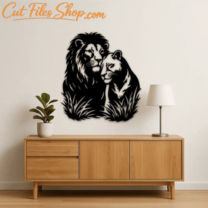 Safari lion design SVG EPS for laser cutting and plasma projects