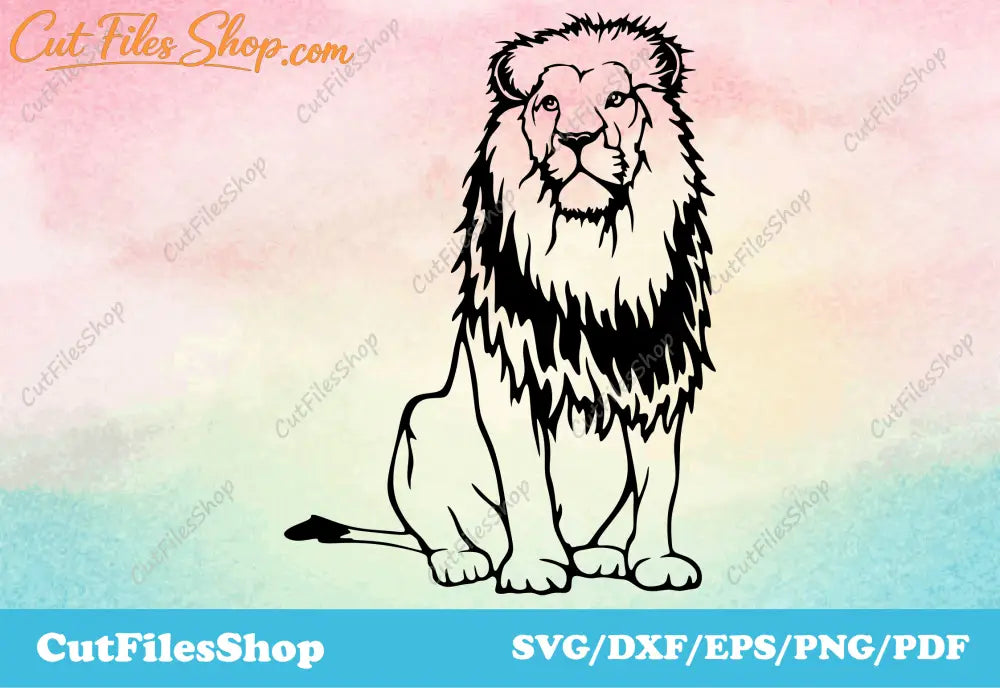 Lion SVG cut files for cricut, DXF Animals for Laser Cutting, Files for CNC Plasma, Animals vector images