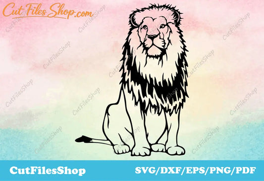 Lion SVG cut files for cricut, DXF Animals for Laser Cutting, Files for CNC Plasma, Animals vector images