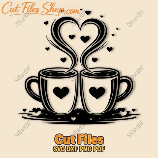 Love Coffee SVG DXF EPS PNG for Cricut, laser cutting, CNC and sublimation