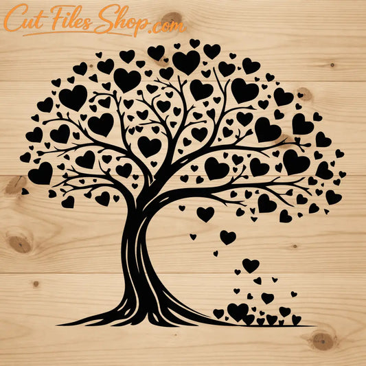 Heart tree design SVG DXF for xTool, Silhouette and laser projects