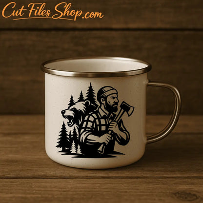 Rustic lumberjack SVG for engraving and metal art
