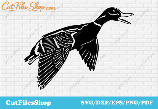 Mallard dxf cut file, svg files for cricut, plasma cnc files, laser cutting files, png for shirts, duck dxf file, cut files shop, duck scene dxf, dxf scene images, svg art images