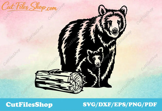 Mama bear svg, Bears for Silhouette Cameo & Cricut, DXF for Laser and Plasma Cutting, svg for cricut design space