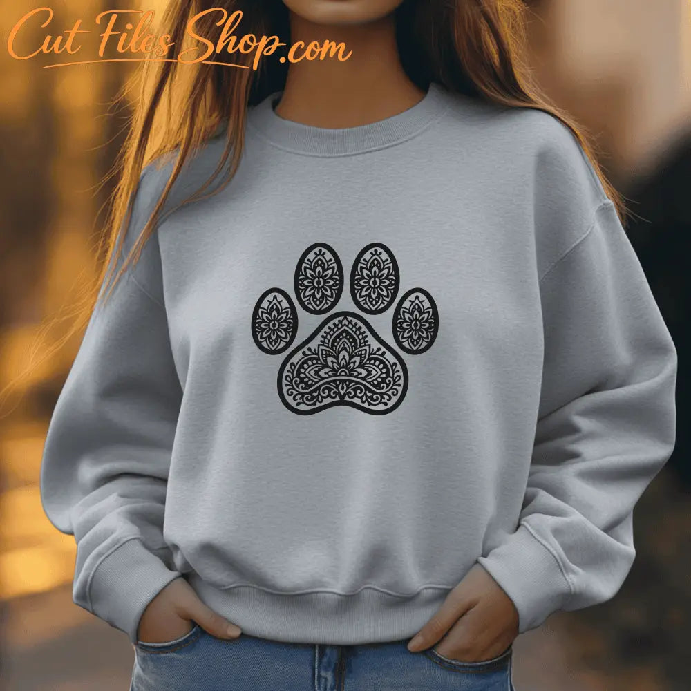 Mandala paw artwork SVG PNG for Silhouette, xTool and sublimation printing
