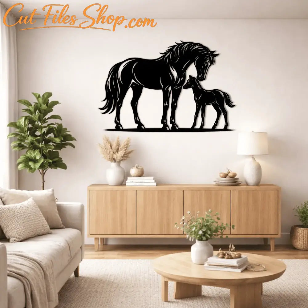 horse mother and baby svg design