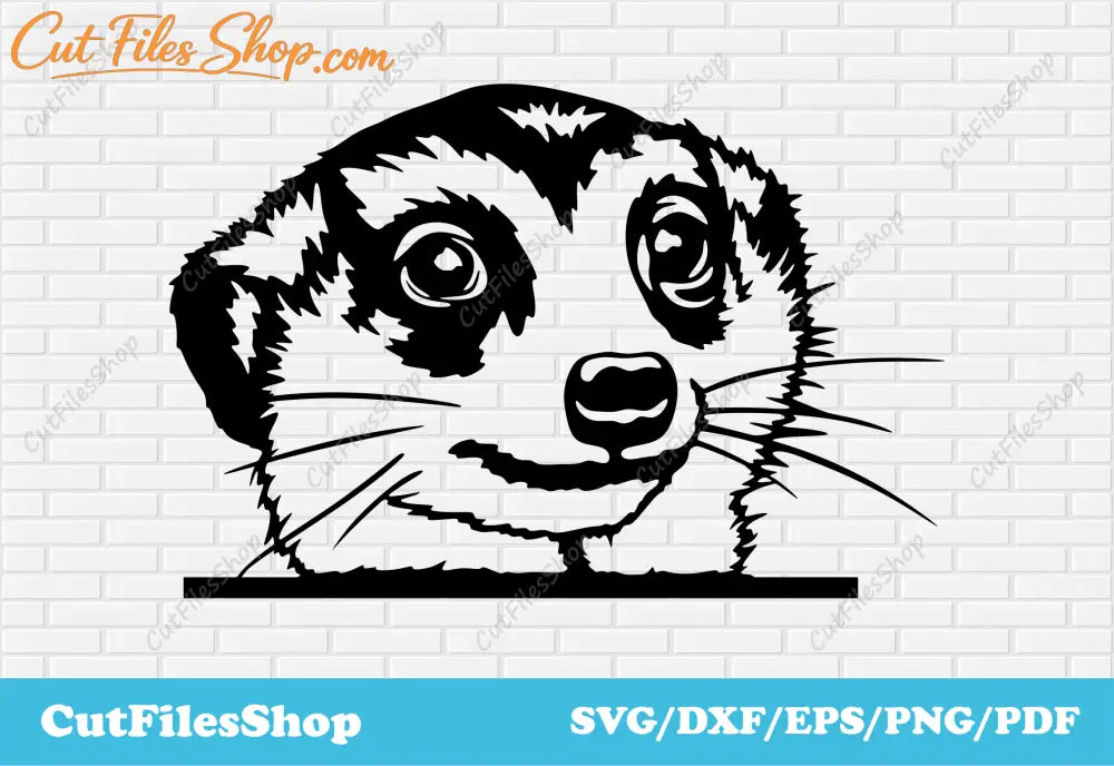 Meerkar peeking svg, dxf images for laser cut, vinyl decal clipart svg, Plasma cutting files, cute animals scenes dxf, animals scenes dxf, meerkar svg, meerkar dxf, scene dxf files, dxf for milling, dxf for decor making, plasma cut files