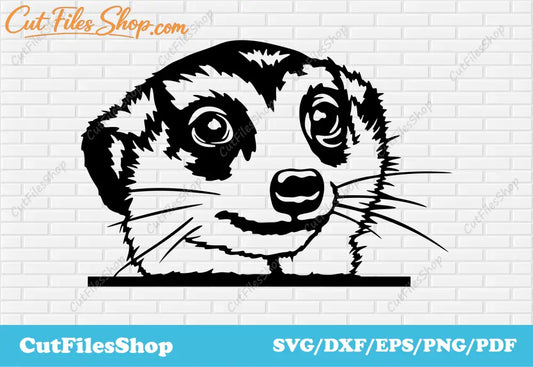 Meerkar peeking svg, dxf images for laser cut, vinyl decal clipart svg, Plasma cutting files, cute animals scenes dxf, animals scenes dxf, meerkar svg, meerkar dxf, scene dxf files, dxf for milling, dxf for decor making, plasma cut files