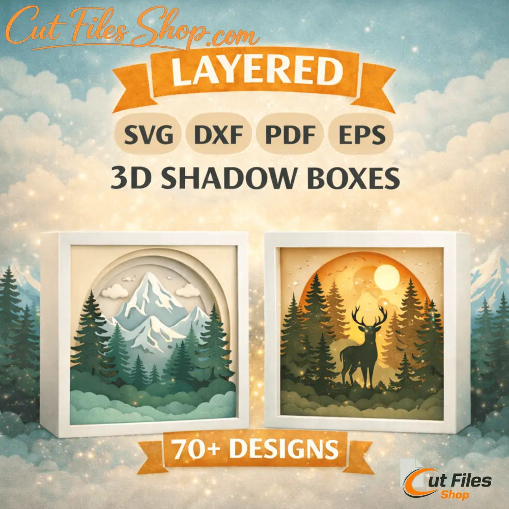 layered svg mega bundle shadow box designs