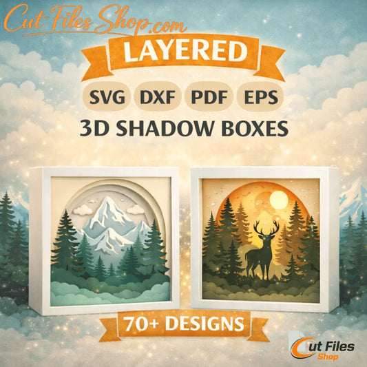 layered svg mega bundle shadow box designs