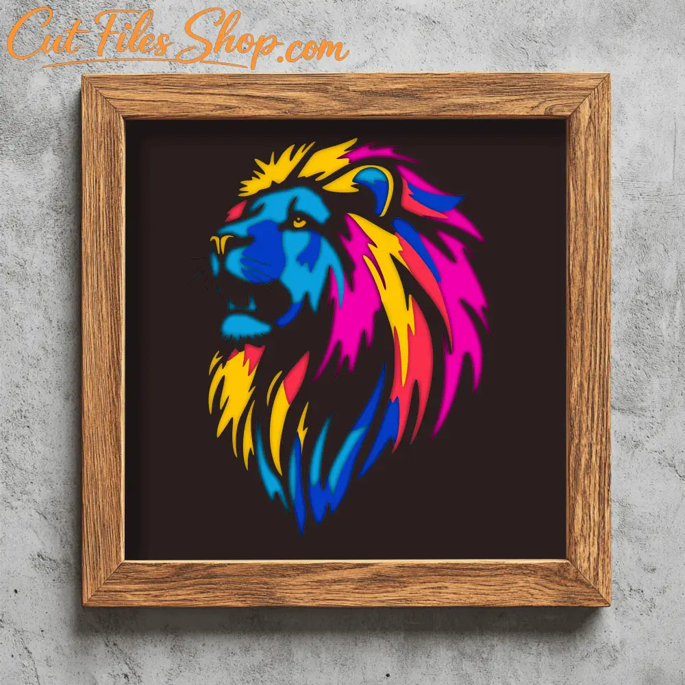 6 layer lion silhouette cutting files for CNC