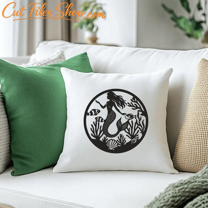 Mermaid silhouette underwater SVG EPS for Cricut, sublimation and crafts