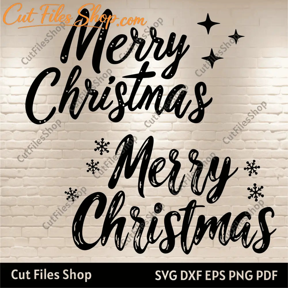 Merry Christmas SVG, Cut Files for Cricut & Glowforge, Sublimation Design, DXF for Laser Engraving, Digital Download