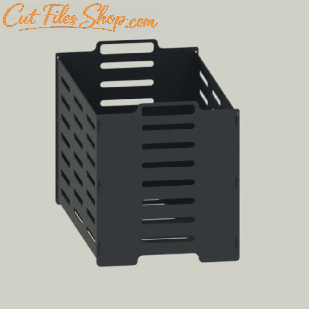 Modern log holder for fireplace made from laser cut steel