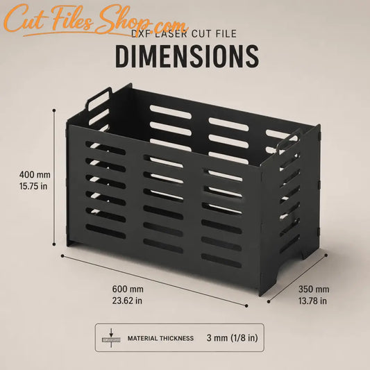 Metal firewood rack laser cut project for DIY fabrication