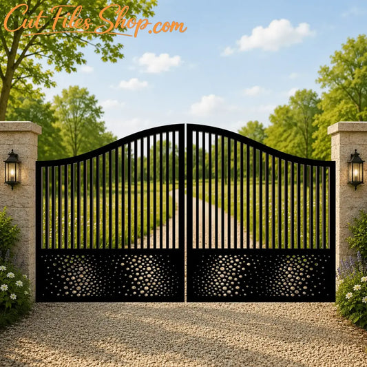 Decorative gate panel SVG and DXF file