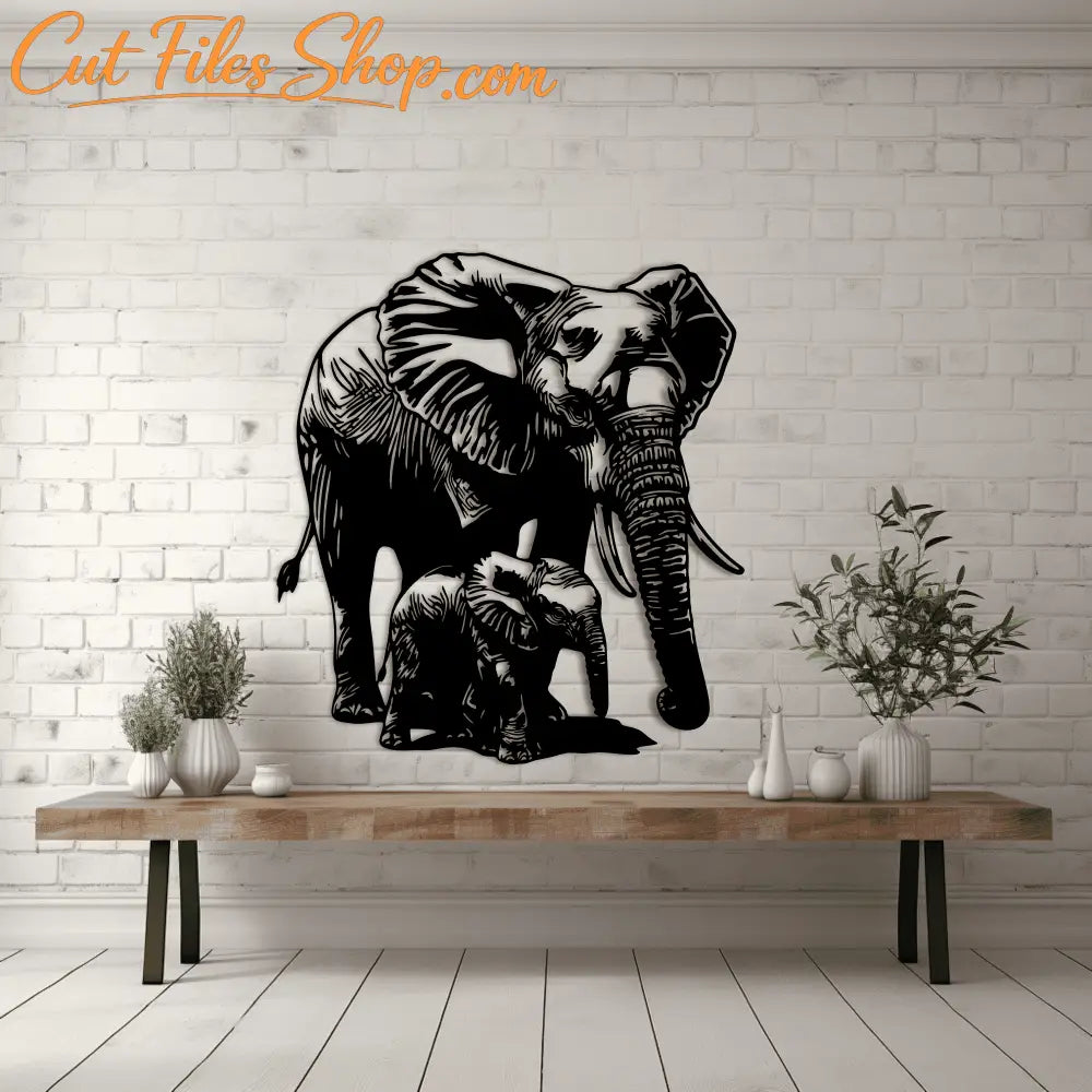 Elephant Cutting Files – DXF for CNC, SVG for Cricut & DIY Vinyl Decals
